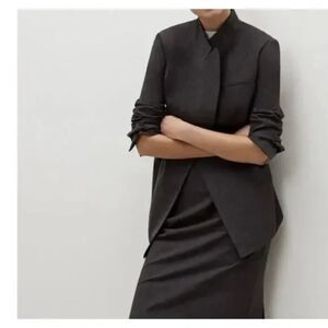 MM Lafleur Oliver Angled Open Front Blazer - Gray Melange XS